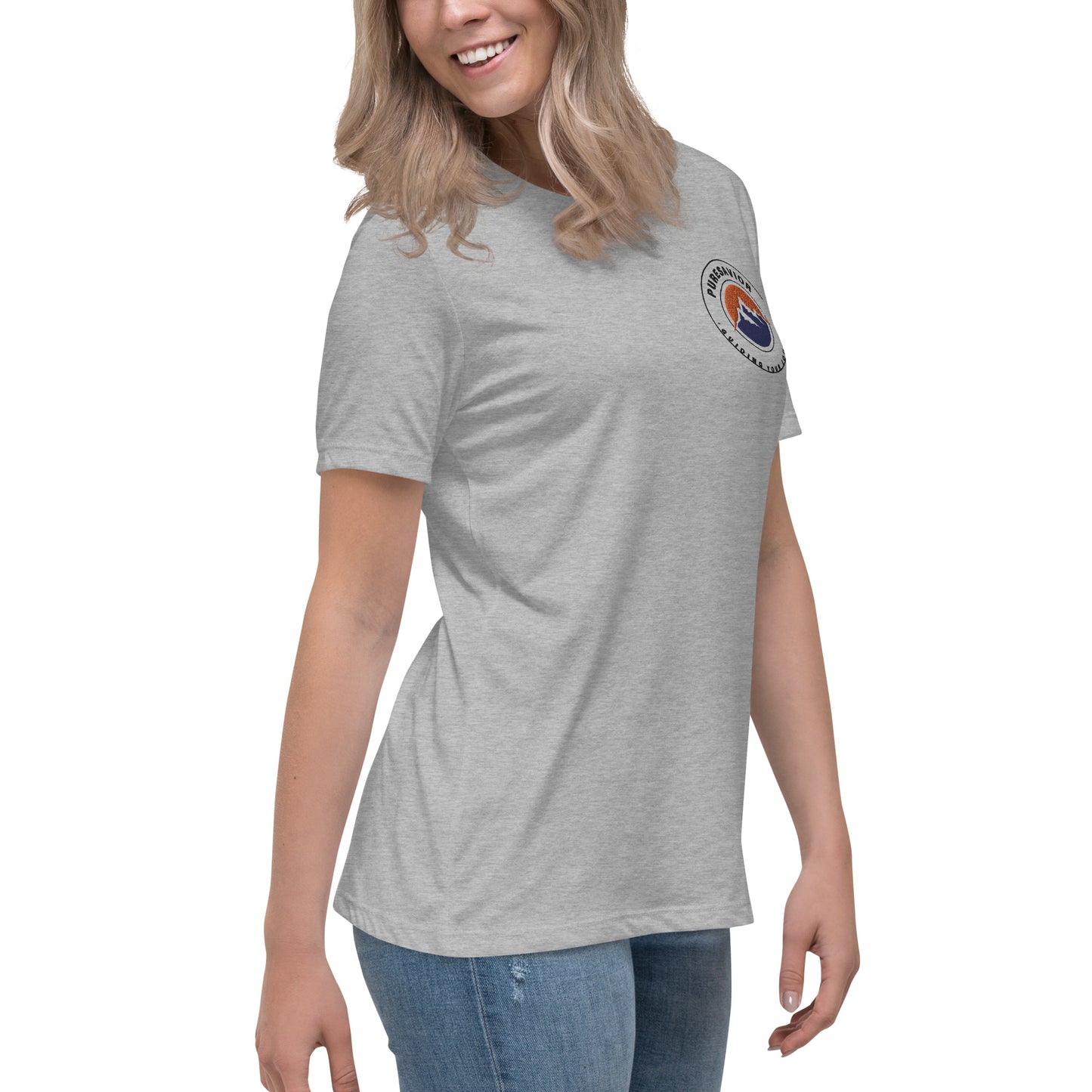 PureSavior Embroidery Women's Relaxed T-Shirt crew neck short sleeve tee