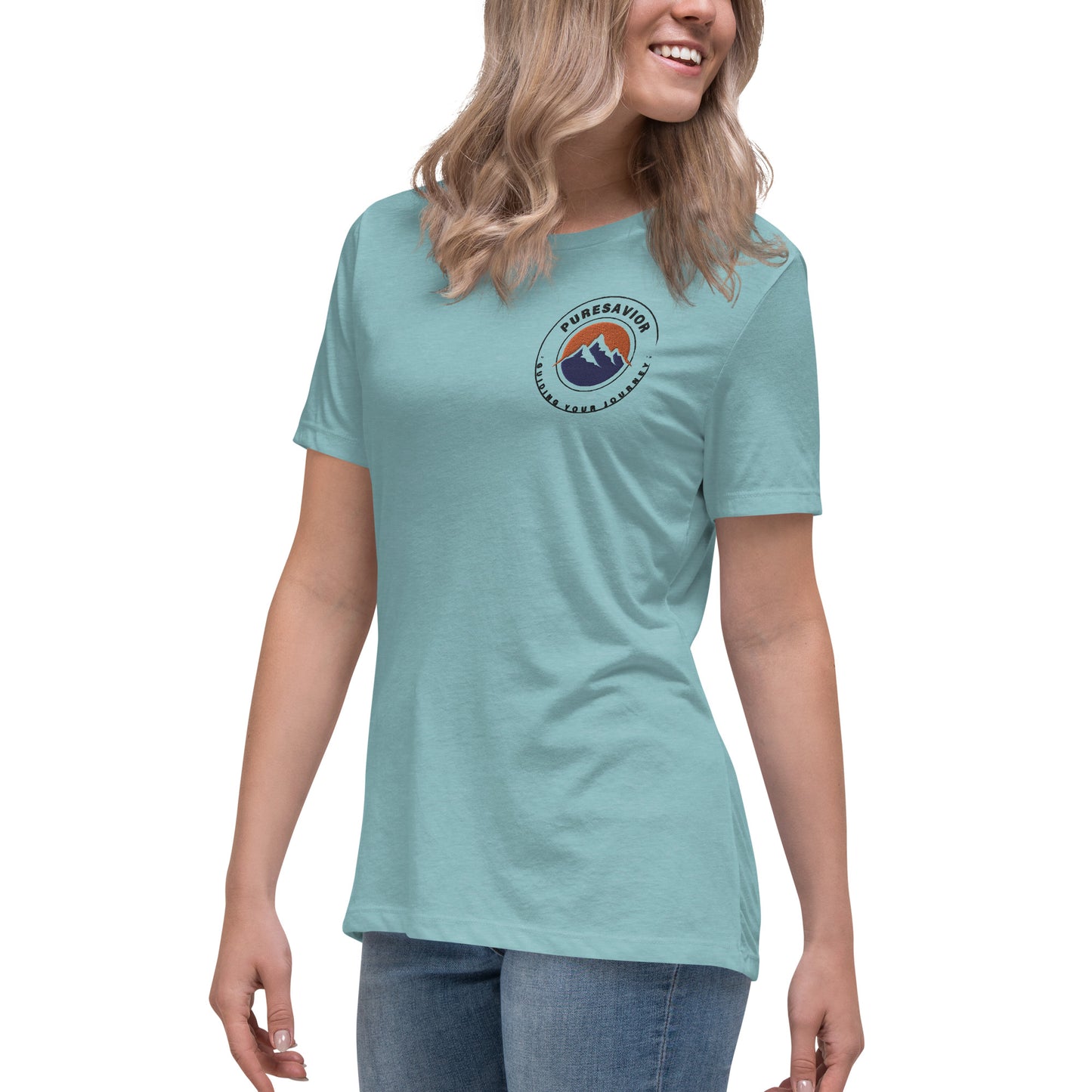 PureSavior Embroidery Women's Relaxed T-Shirt crew neck short sleeve tee