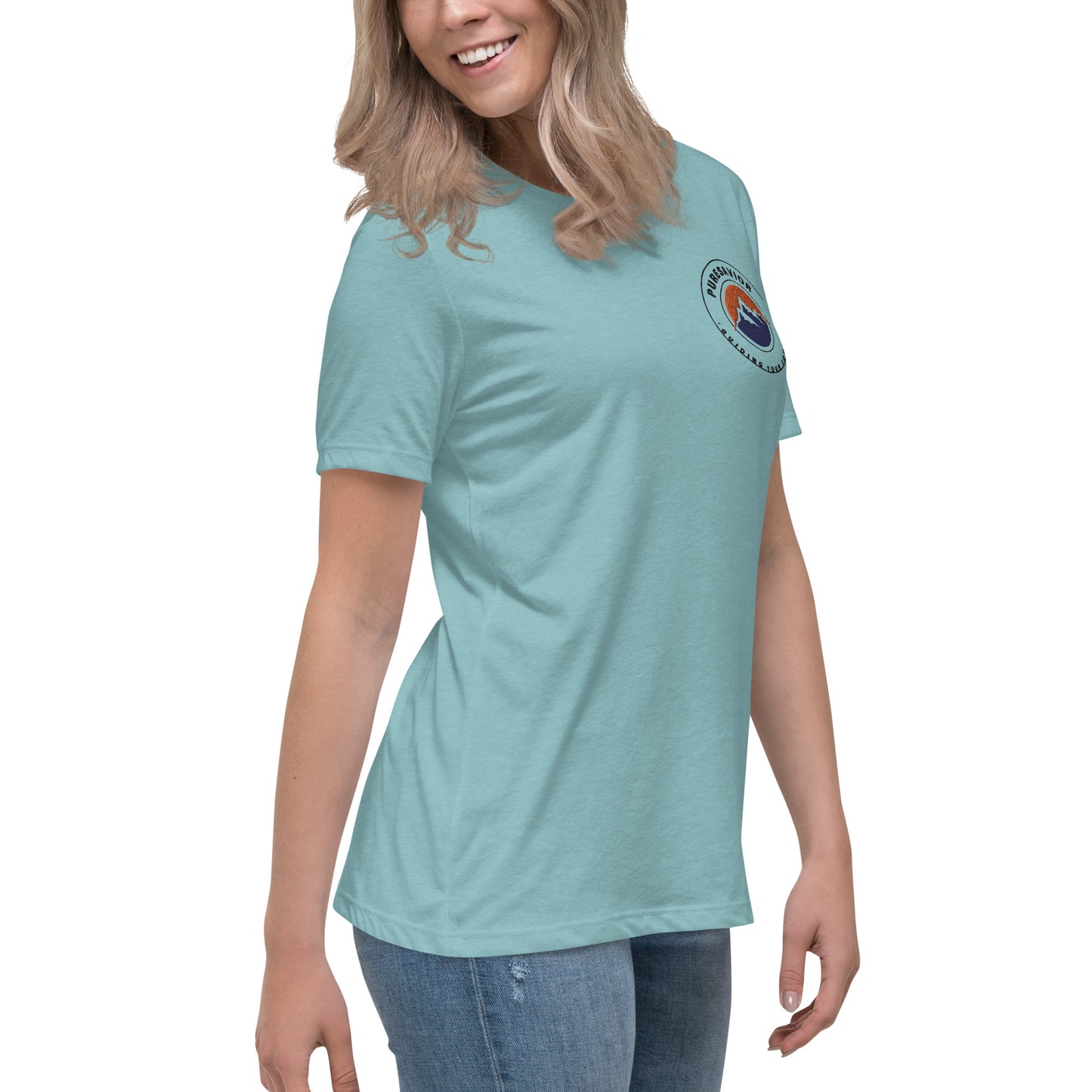 PureSavior Embroidery Women's Relaxed T-Shirt crew neck short sleeve tee