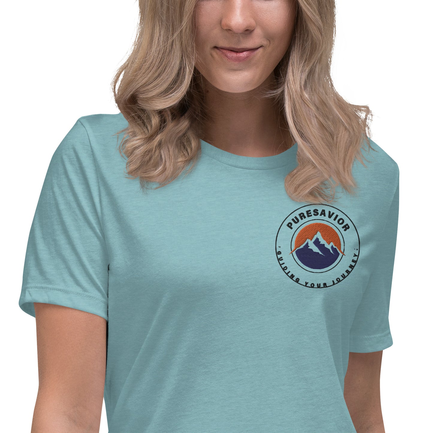 PureSavior Embroidery Women's Relaxed T-Shirt crew neck short sleeve tee