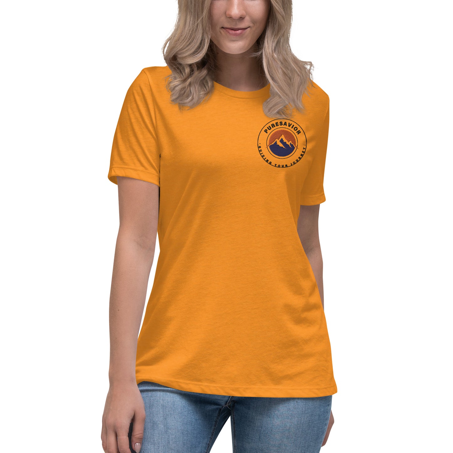PureSavior Embroidery Women's Relaxed T-Shirt crew neck short sleeve tee