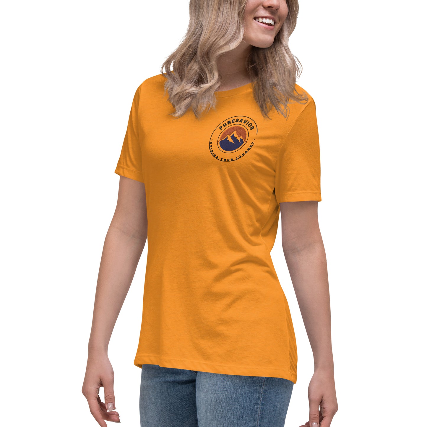 PureSavior Embroidery Women's Relaxed T-Shirt crew neck short sleeve tee