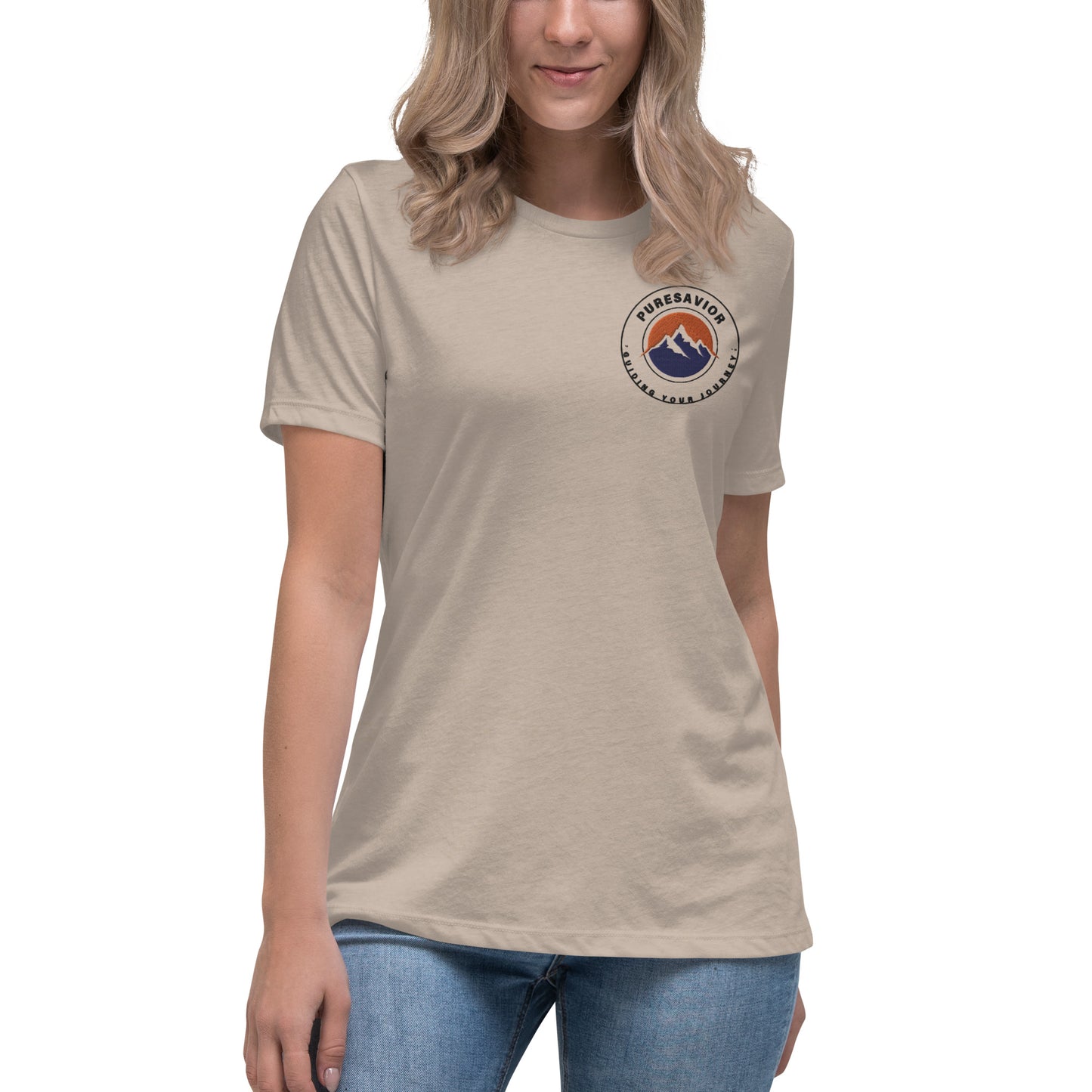PureSavior Embroidery Women's Relaxed T-Shirt crew neck short sleeve tee