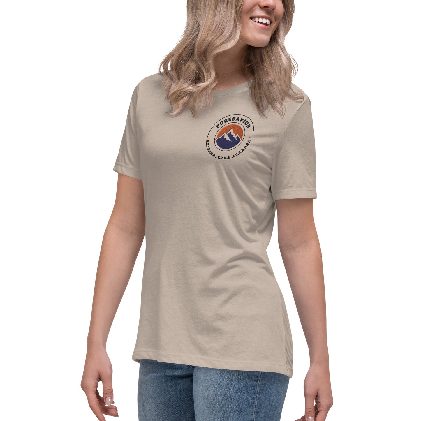 PureSavior Embroidery Women's Relaxed T-Shirt crew neck short sleeve tee