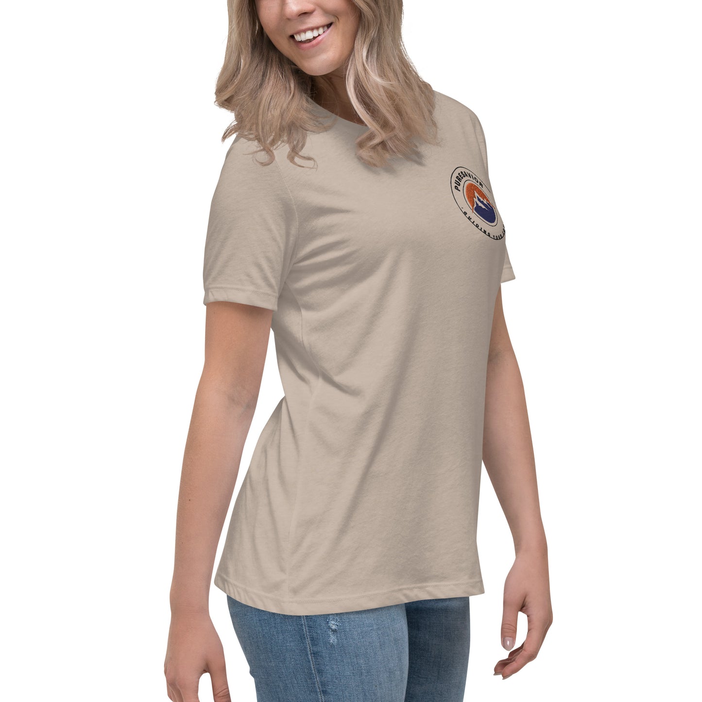 PureSavior Embroidery Women's Relaxed T-Shirt crew neck short sleeve tee