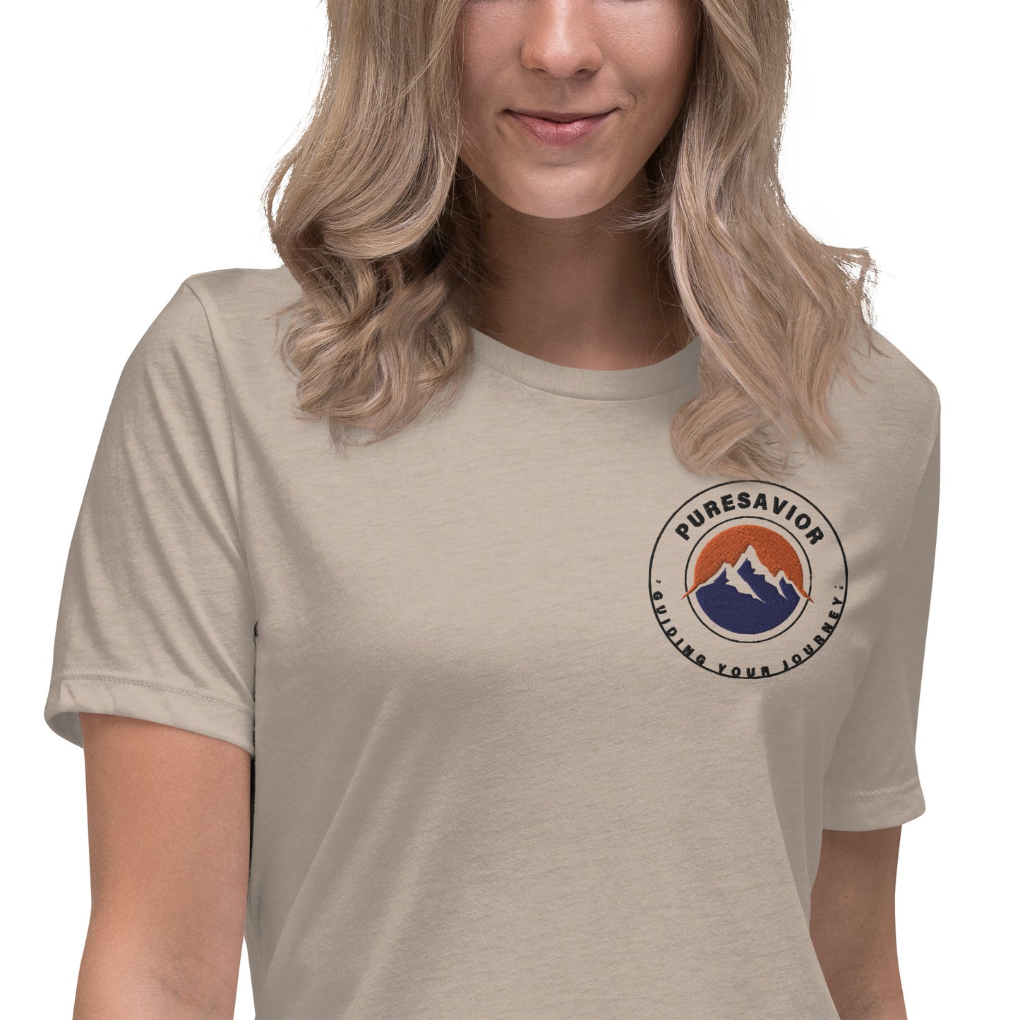 PureSavior Embroidery Women's Relaxed T-Shirt crew neck short sleeve tee