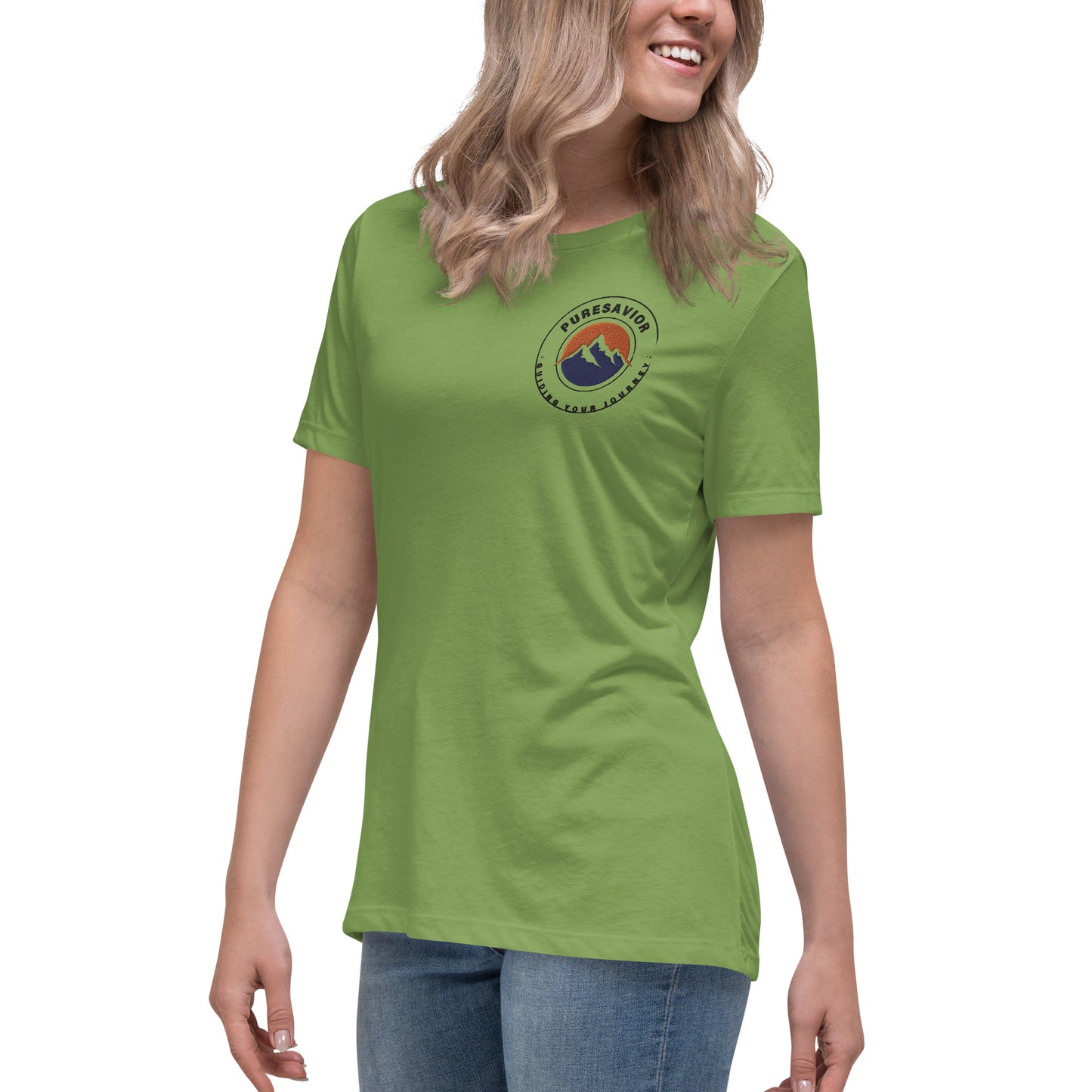 PureSavior Embroidery Women's Relaxed T-Shirt crew neck short sleeve tee