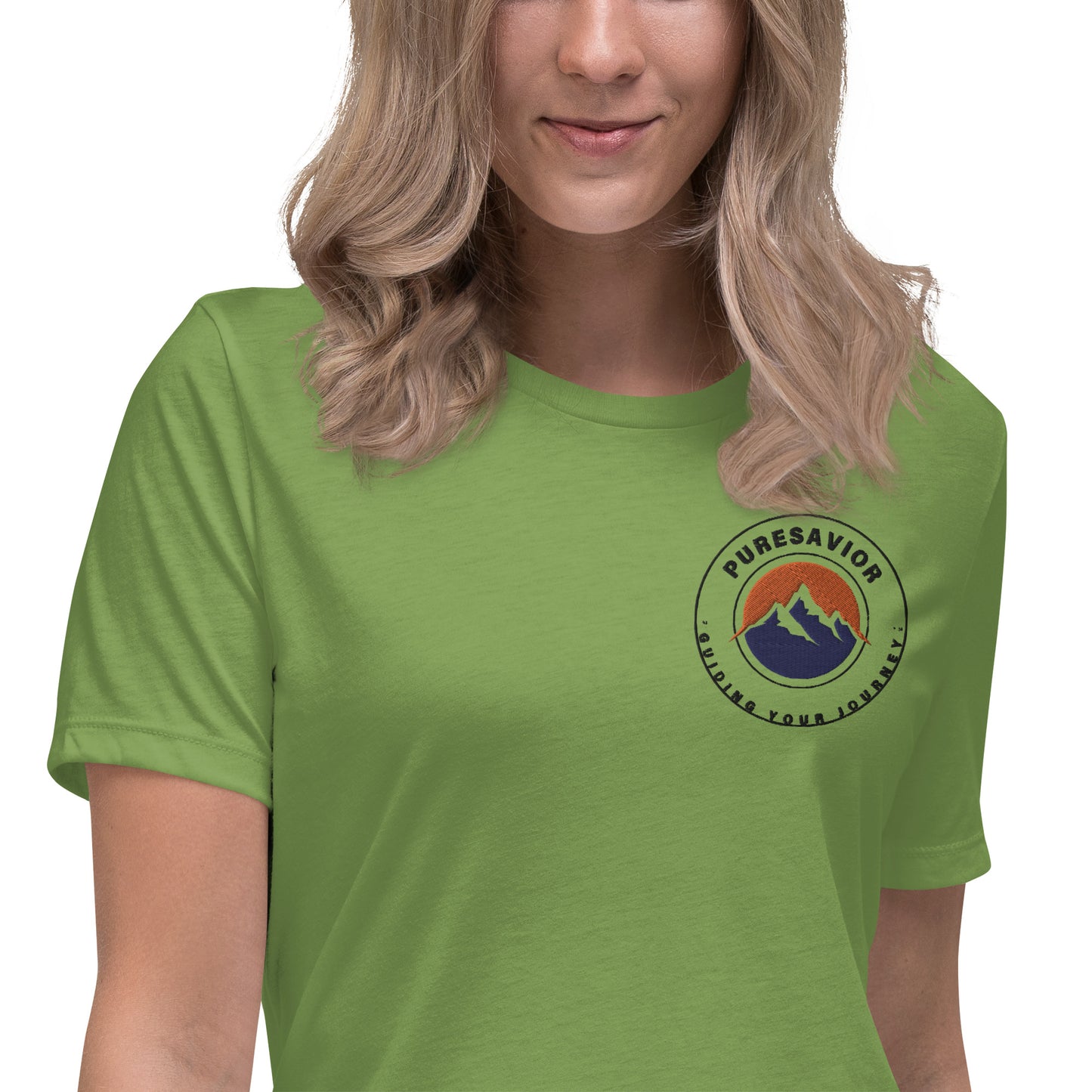 PureSavior Embroidery Women's Relaxed T-Shirt crew neck short sleeve tee