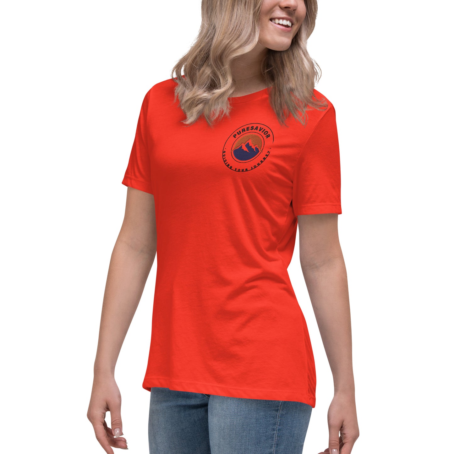 PureSavior Embroidery Women's Relaxed T-Shirt crew neck short sleeve tee