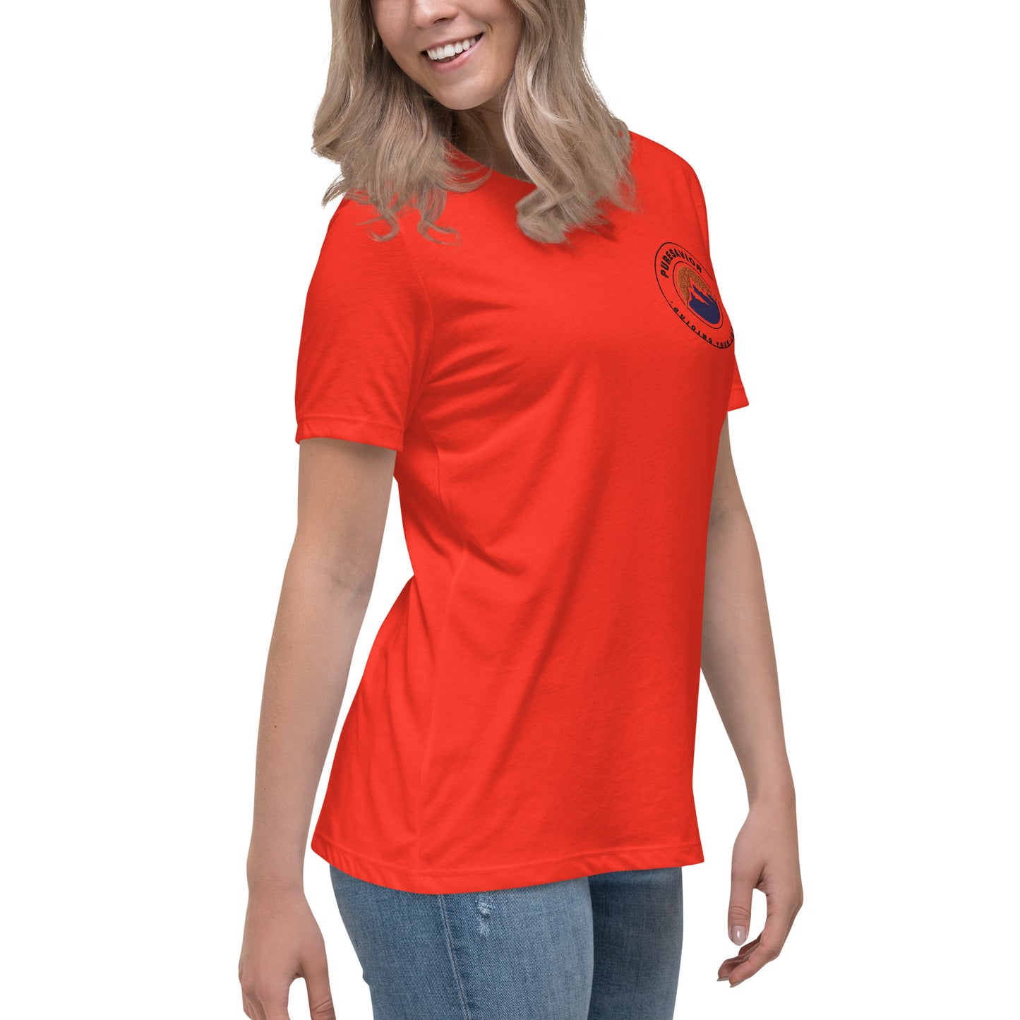 PureSavior Embroidery Women's Relaxed T-Shirt crew neck short sleeve tee