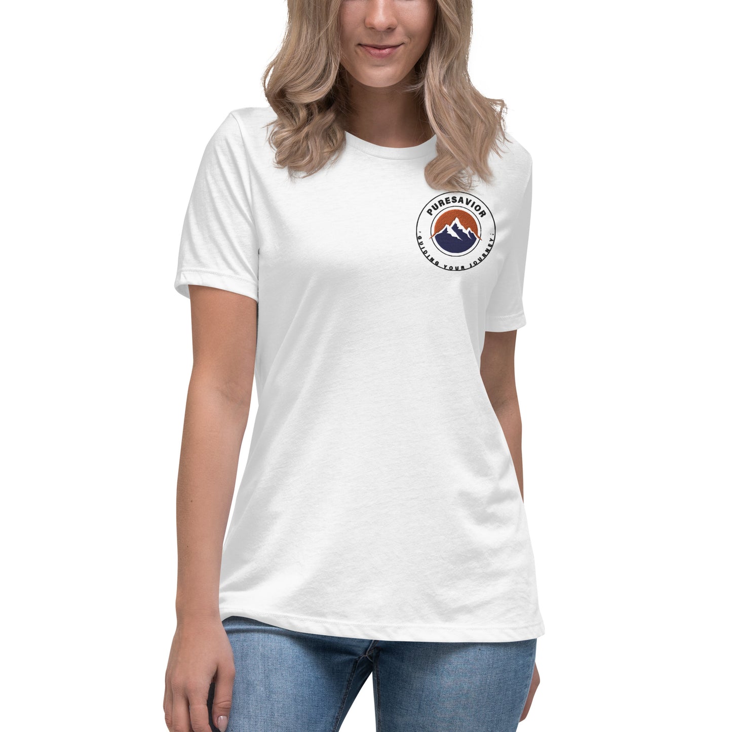 PureSavior Embroidery Women's Relaxed T-Shirt crew neck short sleeve tee