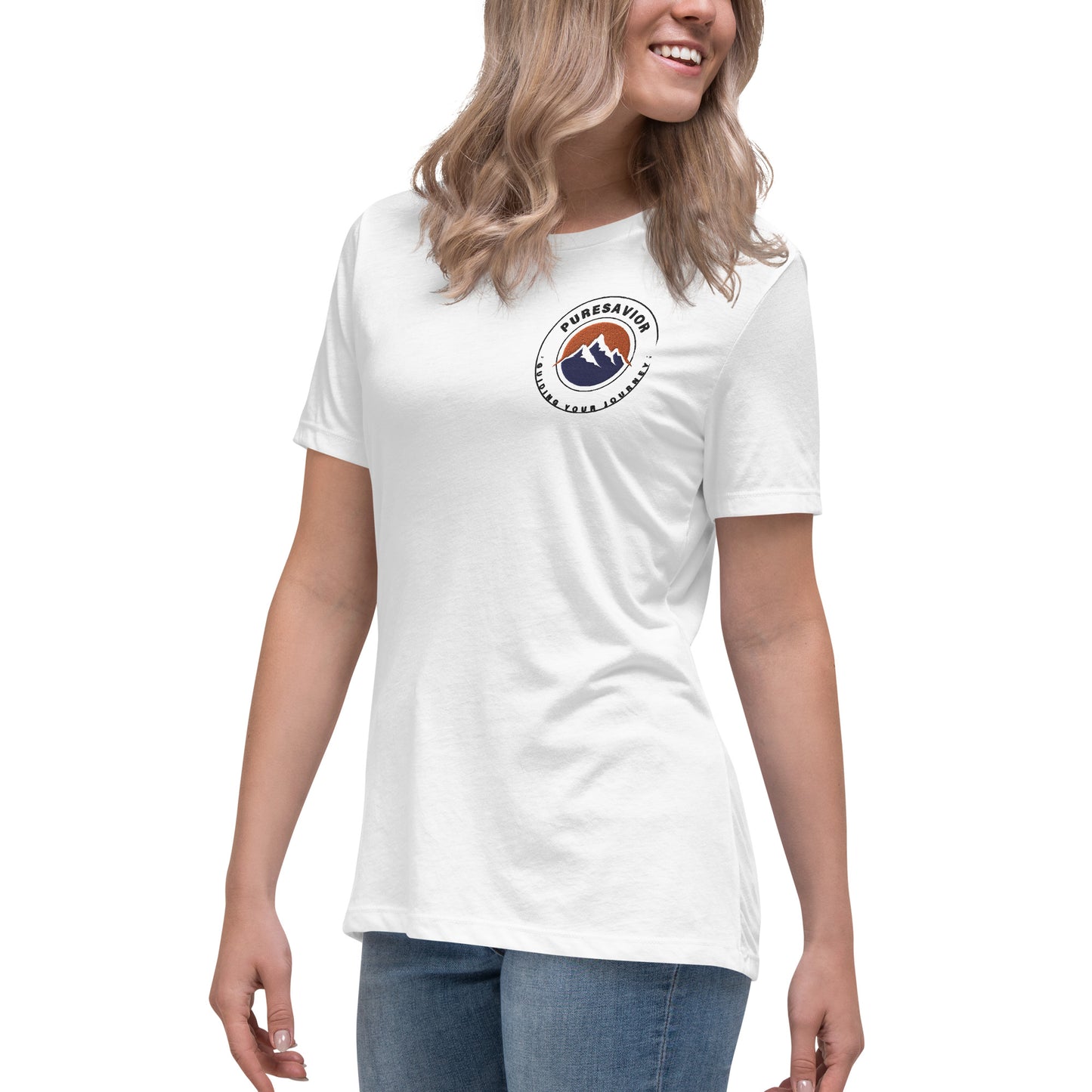 PureSavior Embroidery Women's Relaxed T-Shirt crew neck short sleeve tee