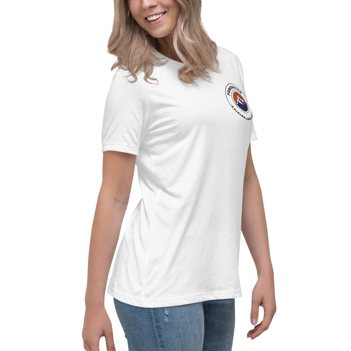 PureSavior Embroidery Women's Relaxed T-Shirt crew neck short sleeve tee